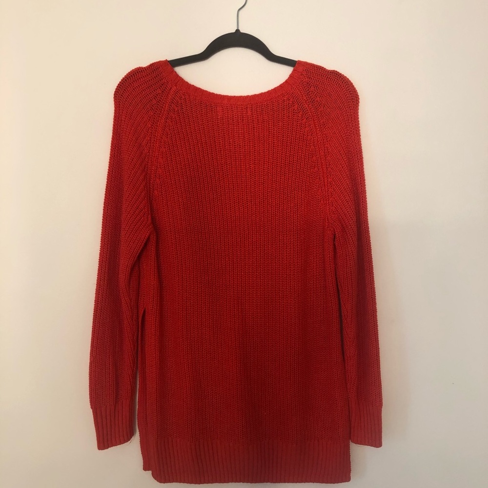 Bright red long sweater